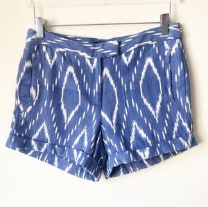 J. Crew Blue Ikat Shorts